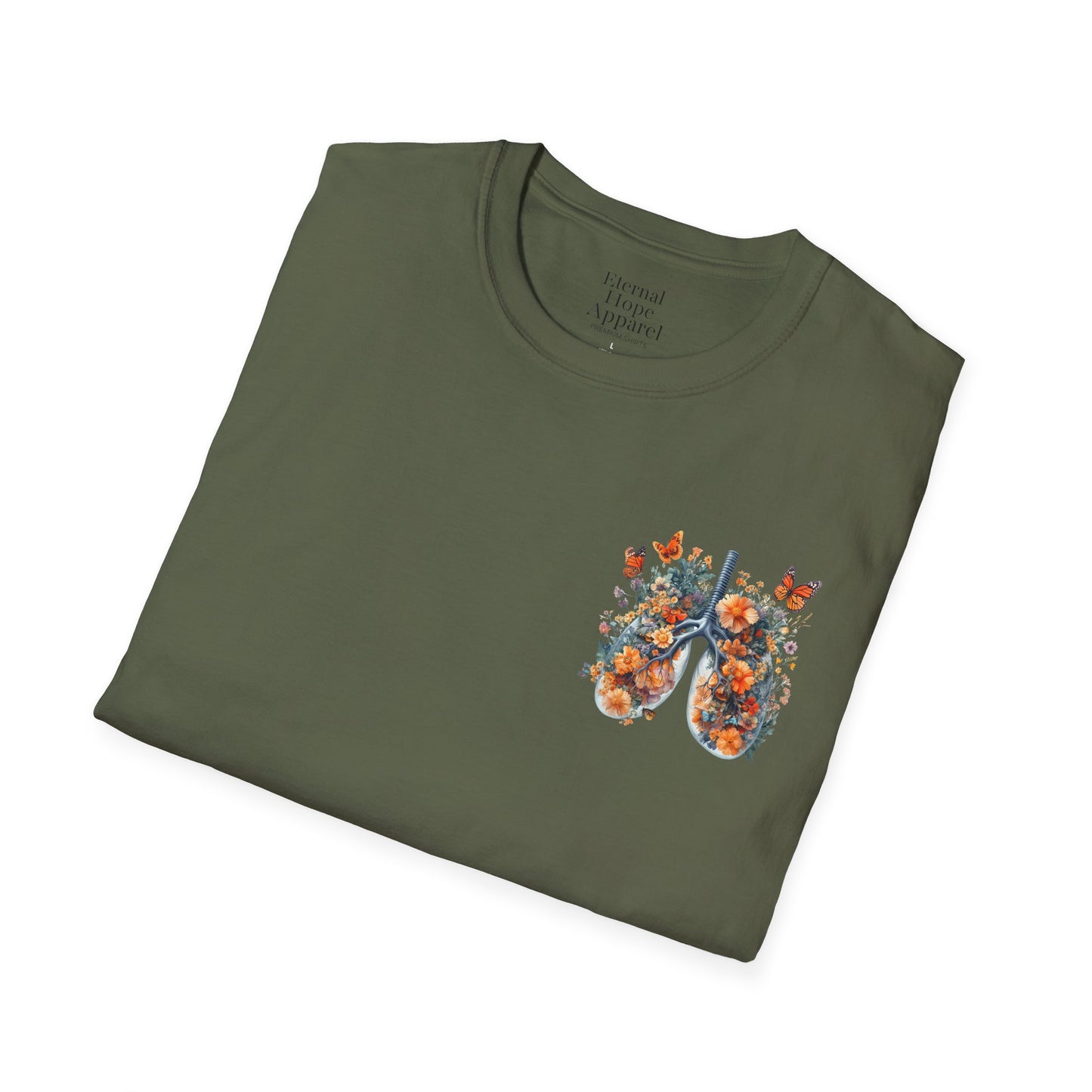 Floral Lungs YHWH Unisex Soft Style T-Shirt - Nature-Inspired Design