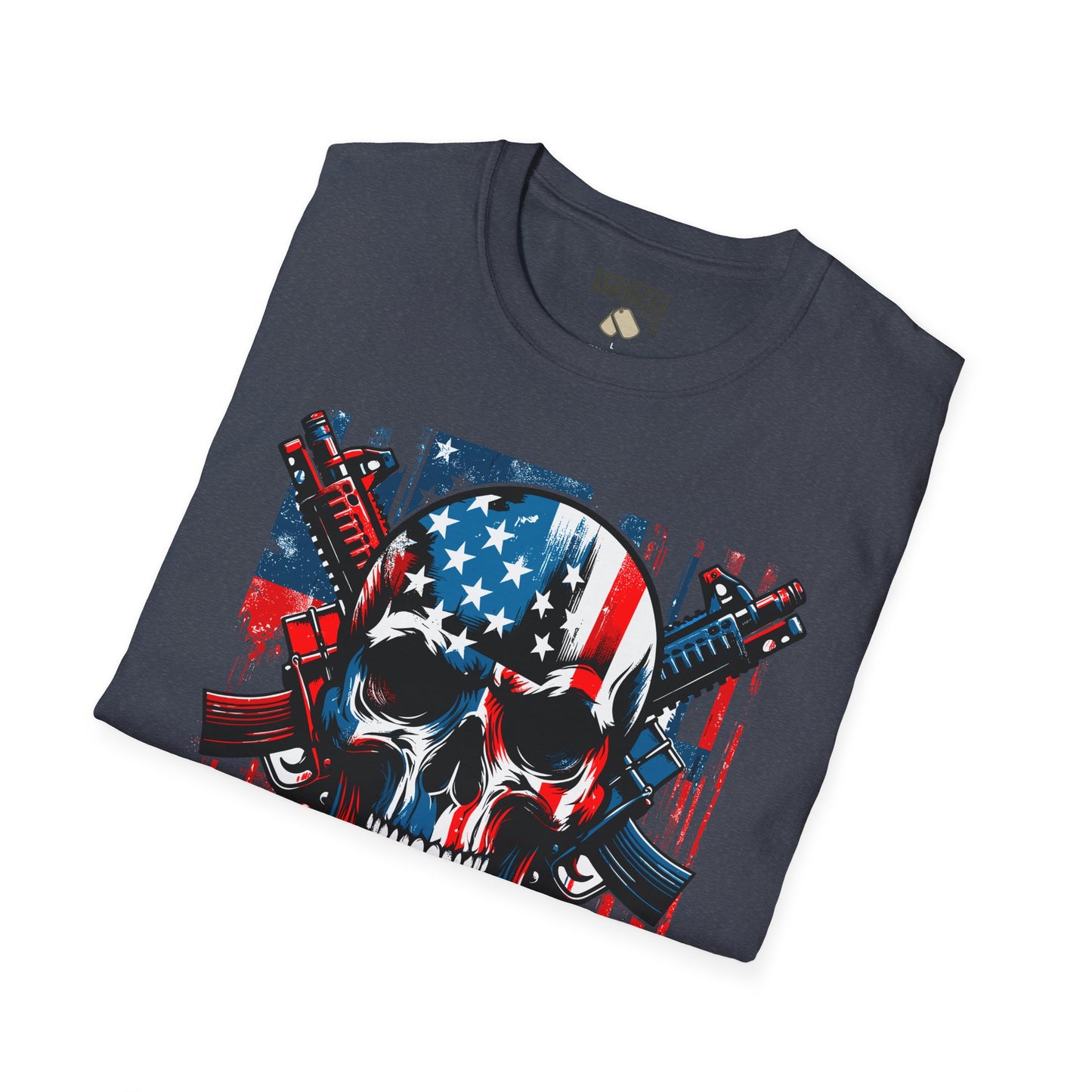Patriotic Skull Unisex T-Shirt - Bold Design for Independence Day, Halloween, Gift for Veterans, Outdoor Events, Casual Wear