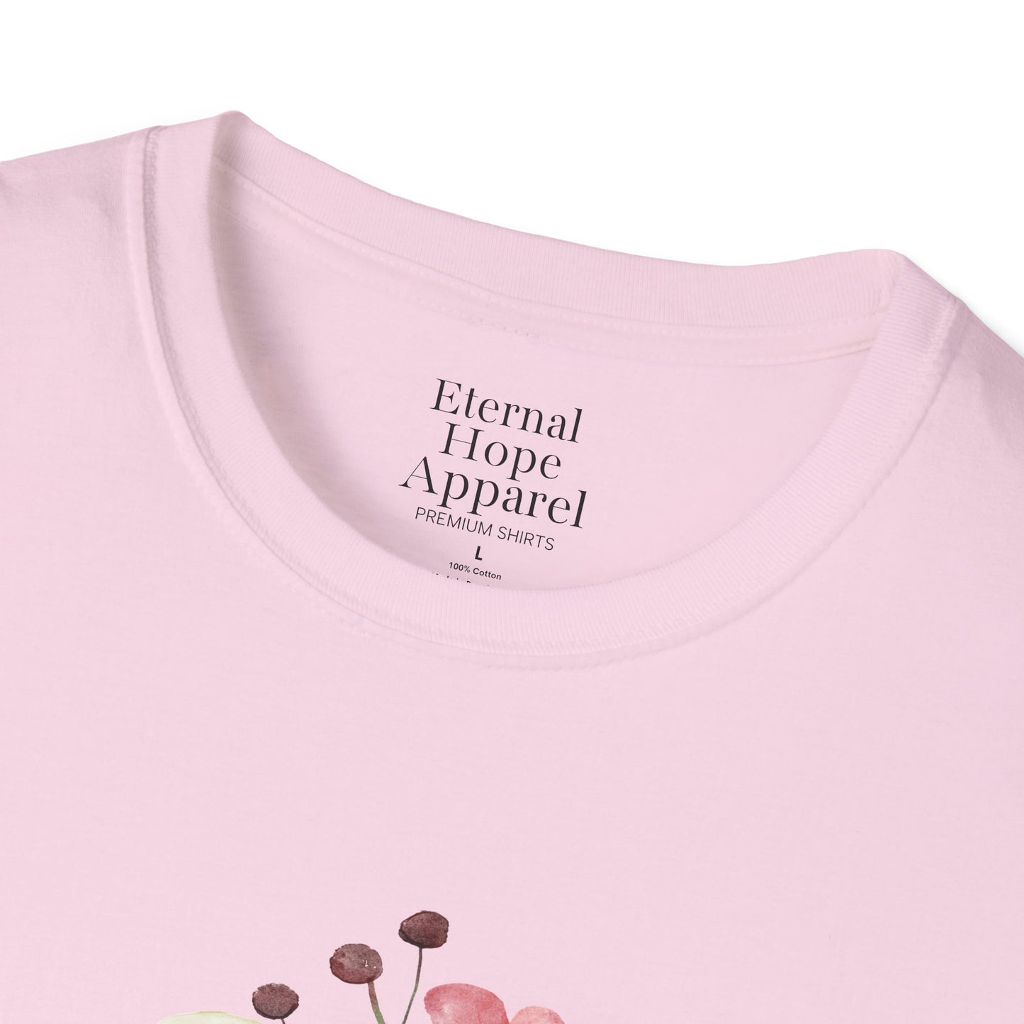 Rooted in Jesus Floral T-Shirt - Unisex Softstyle Tee for Faith and Comfort