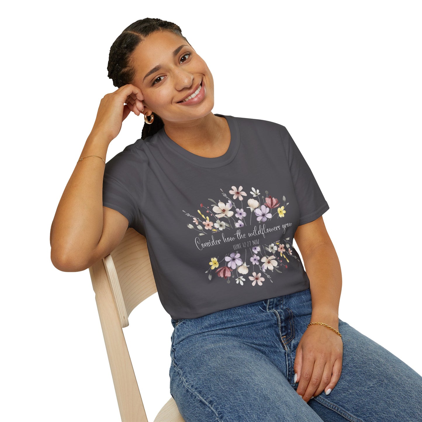 Floral Print Unisex Softstyle T-Shirt - Perfect for Casual Outings and Special Occasions
