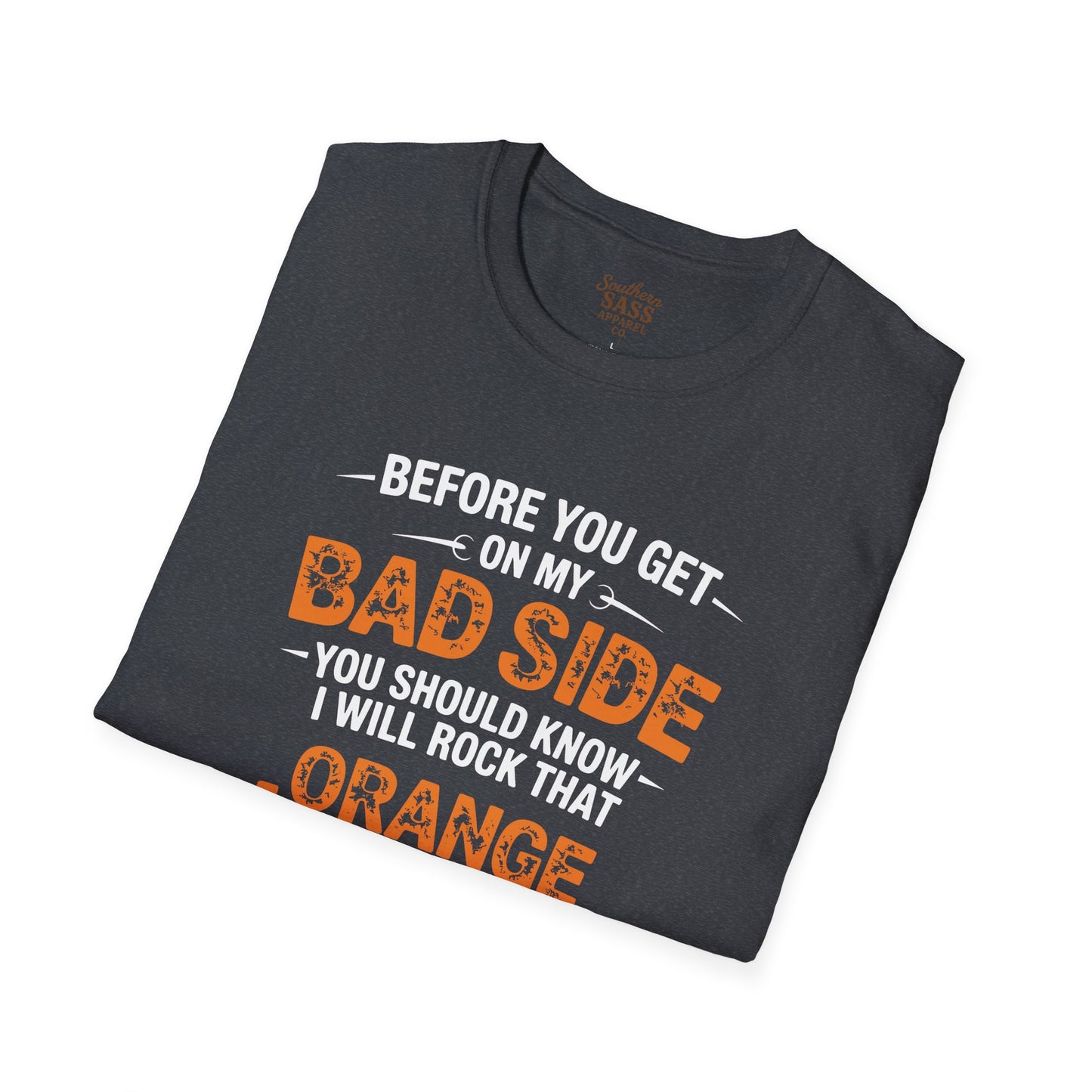 Rock Your Style with 'Bad Side' Orange Jumpsuit Quote