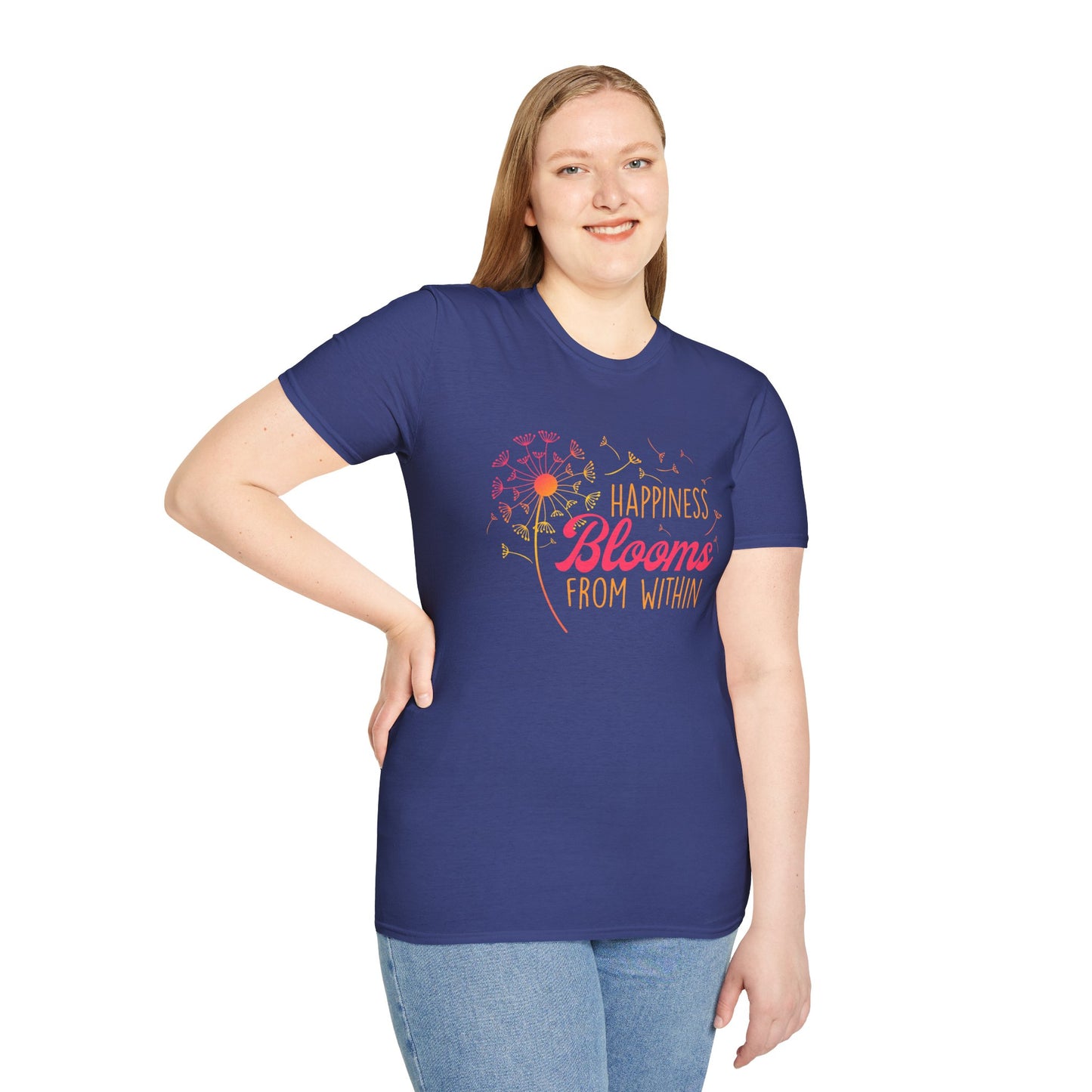 Happiness Blooms Unisex Softstyle T-Shirt - Positive Vibes Tee